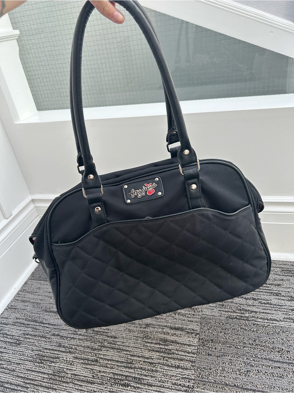 Foxy Jeans Vintage Black Quilted Shoulder Bag
